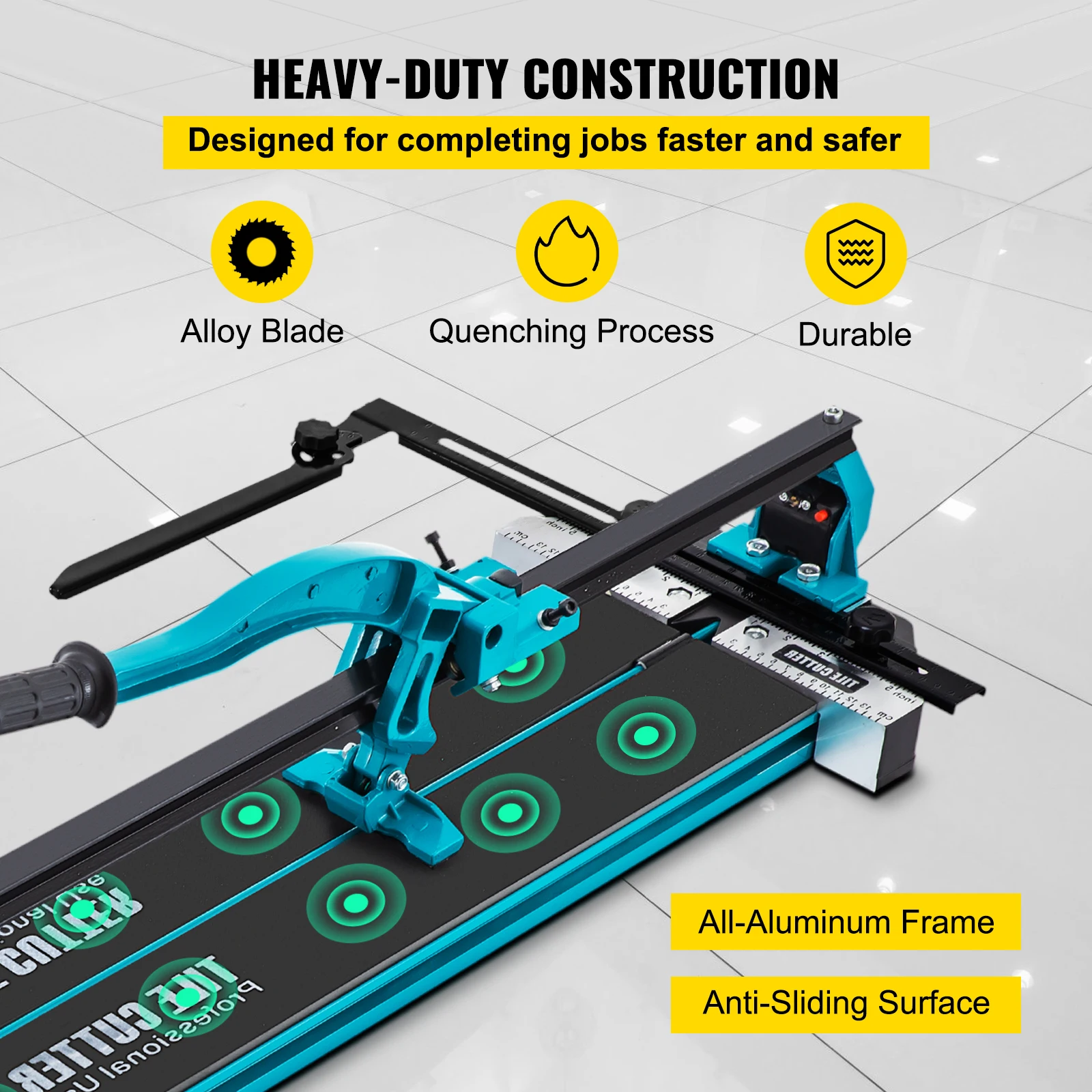 VEVOR Manual Tile Cutter Porcelain Ceramic Tile Cutter with Tungsten Carbide Cutting Wheel Infrared Positioning Durable Rails