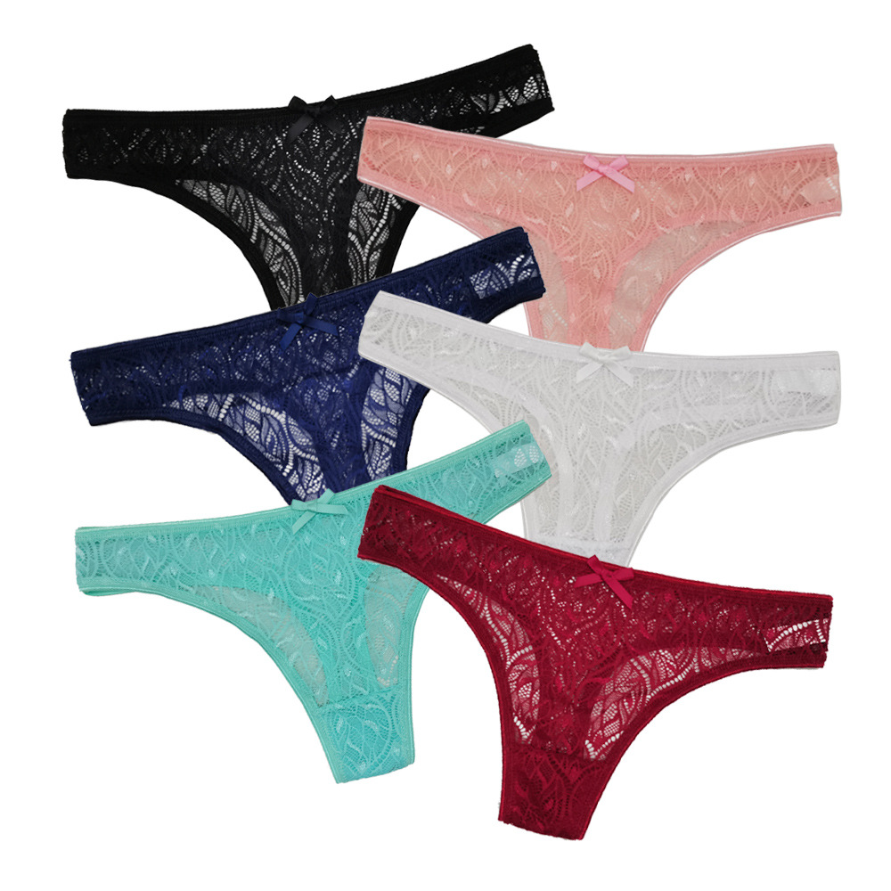 Nuevos calzoncillos sexis de encaje para mujer, bragas de algodón suave, bragas de Color sólido para niñas, bragas transpirables, lencería, ropa interior femenina, Tanga