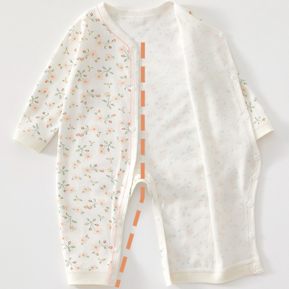 Charming Baby Romper for Spring & Fall, Soft Pure Cotton Onesie, Princess & Prince Style, Perfect Infant Crawling Suit.