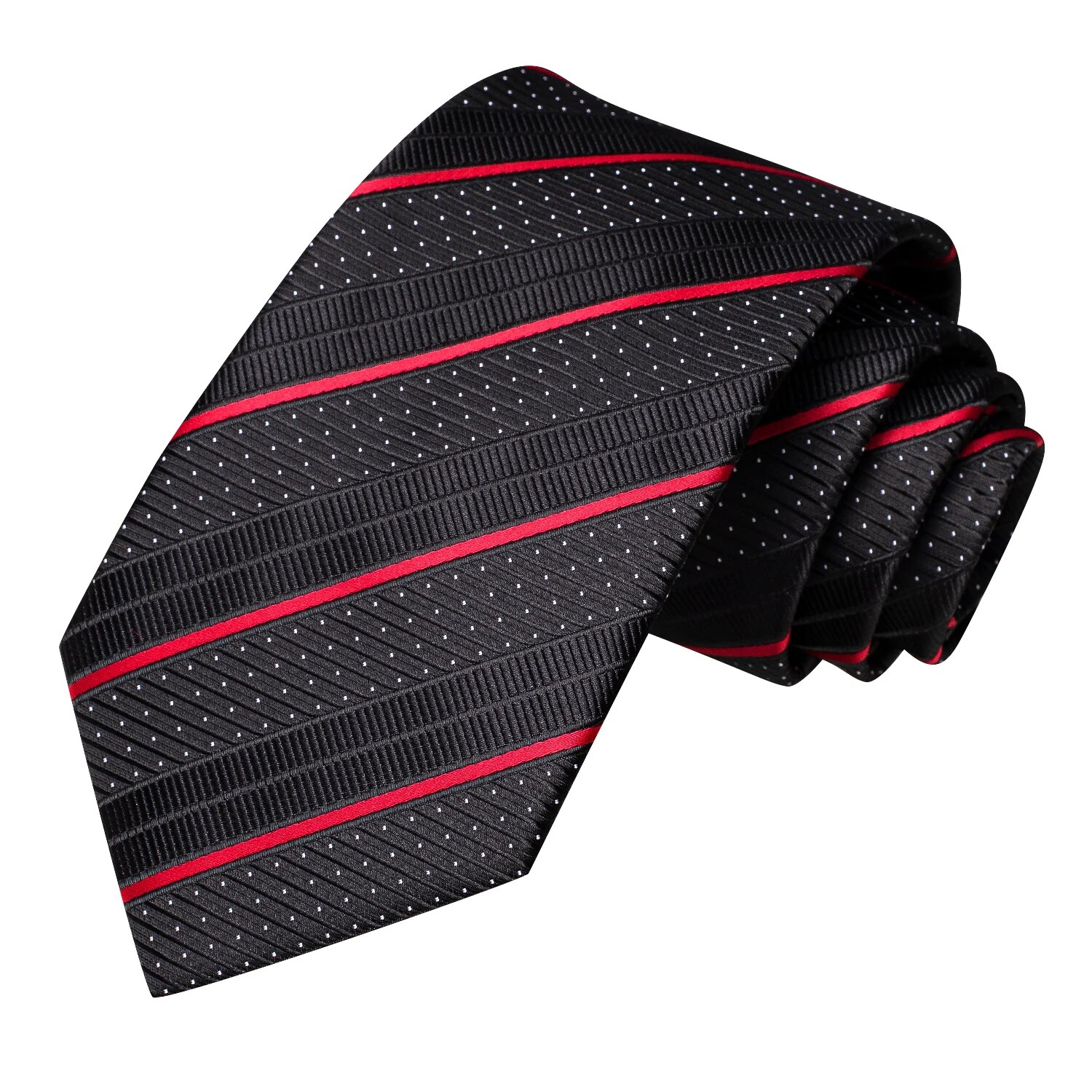 Hi-Tie rayé noir rouge or vert soie cravate de mariage pour hommes Handky bouton de manchette cadeau hommes cravate créateur de mode fête d'affaires