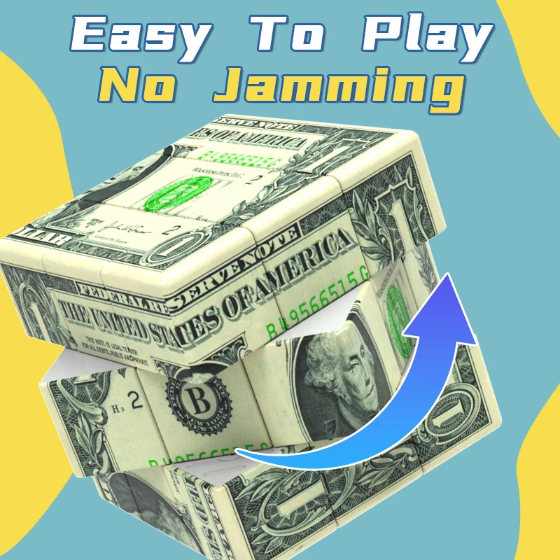 3x3x3 3D Geld in Amerikaanse dollars Leuke Stress Relief Puzzel Professioneel Smooth Speed Game Kinderspeelgoed ifts