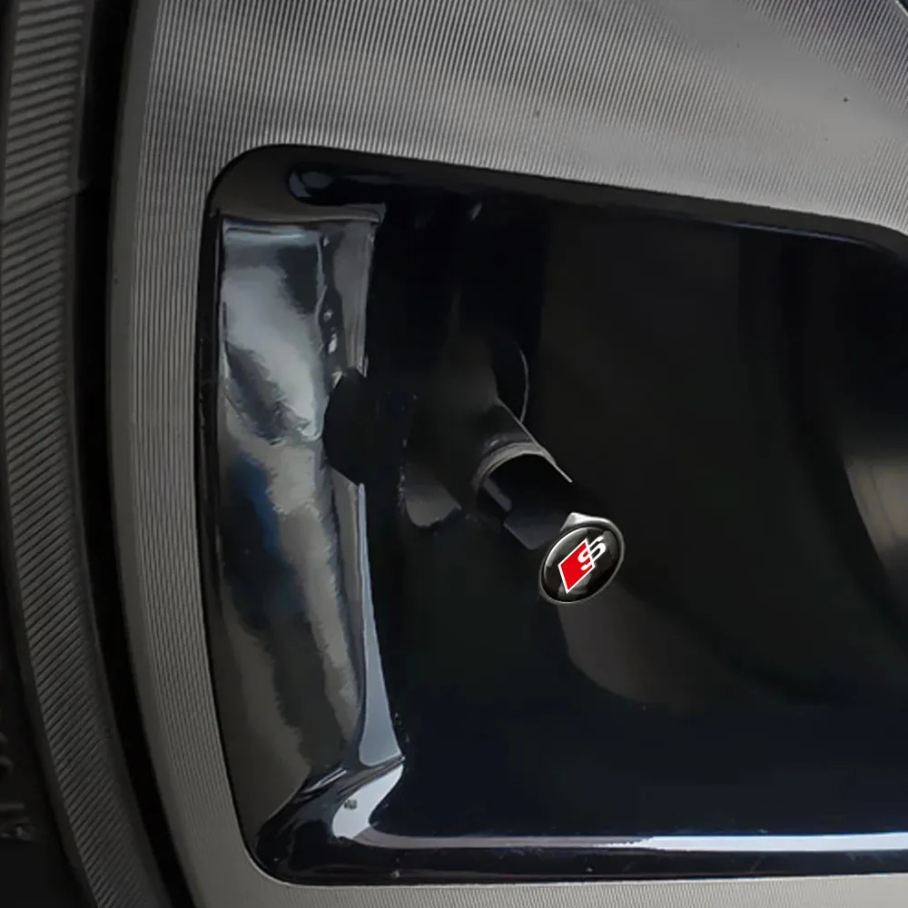 4 ชิ้น/เซ็ตรถล้อยางวาล์ว Caps Air Stem สําหรับ Audi A5 A6 C6 C5 A1 A7 A8 Q2 Q3 S3 a4 b5 B6 A3 8P 8V 8L ฿ S ยางปลั๊ก Accessorie