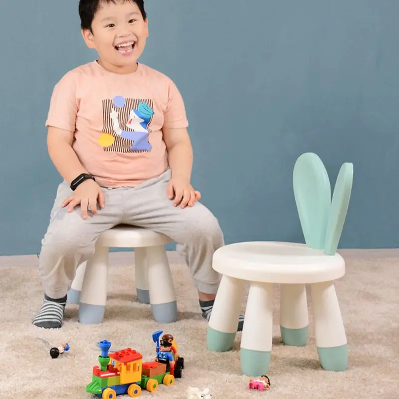 1 PC Home Anti-SLIP เก้าอี้กระต่ายสร้างสรรค์รูปหูสตูลเด็ก,น่ารักเด็กอนุบาลพนักพิงเก้าอี้ที่นั่ง,ของเล่นเด็ก