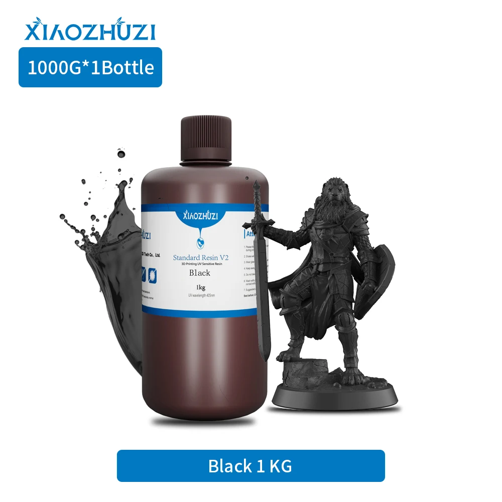 XiaoZhuzi - Resina cinza V2 padrão para impressoras 3D compatível com impressora 3D Elegoo Anycubic 405nm SLA DLP LCD