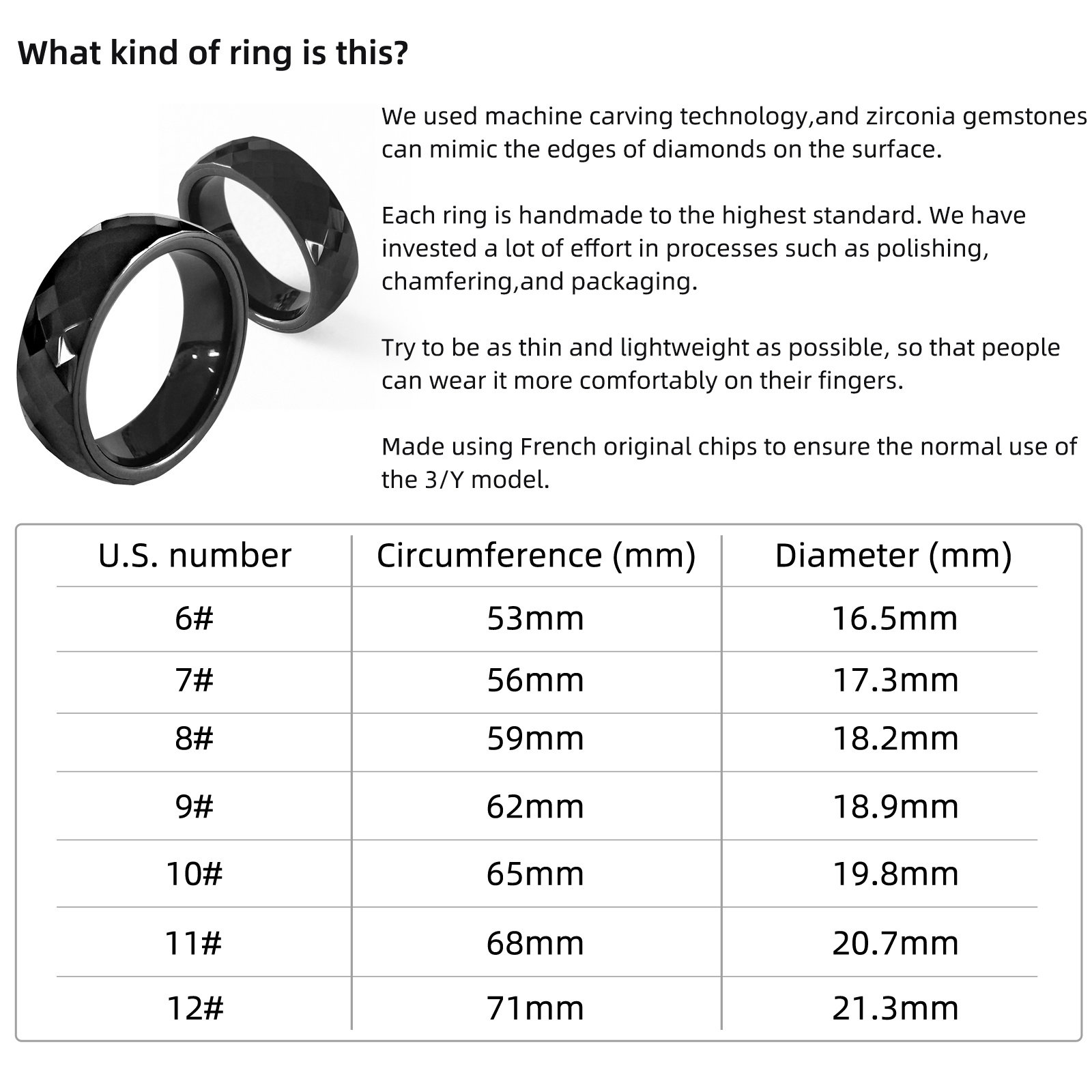 Керамическое кольцо на палец NFC Smart Diamond Style для разблокировки ключевых карт Tesla Model3 и Y