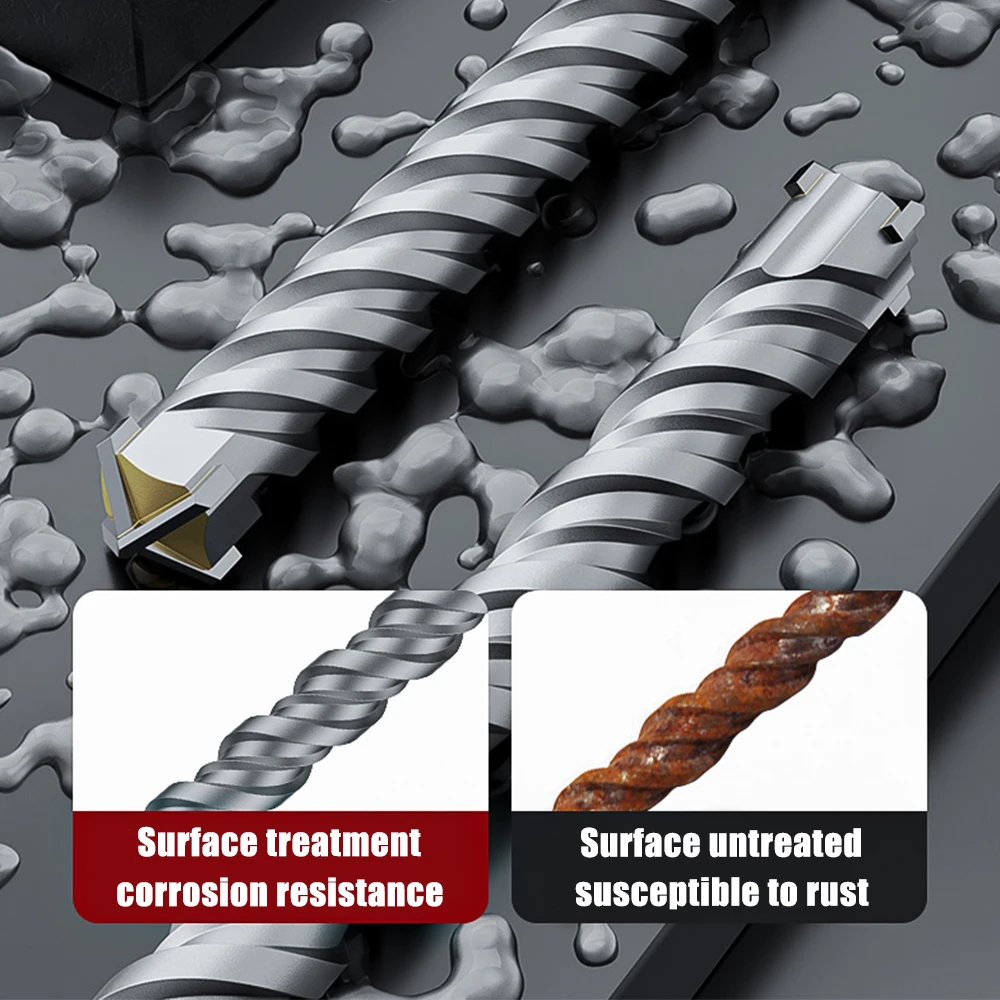 คอนกรีต SDS Plus เจาะ Bit Cross Tips 4 เครื่องตัด 110 160 210 260 350 ผนังอิฐบล็อกค้อนไฟฟ้าก่ออิฐเจาะ Bits