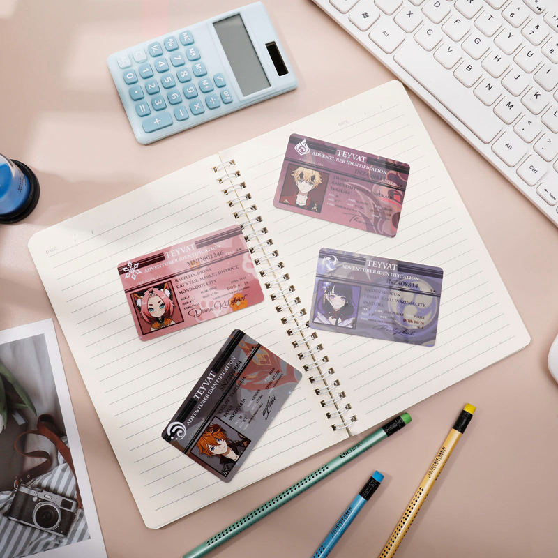 24 スタイル原神インパクトフィギュア雷電将軍学生 ID カードアニメーション龍宮寺 PVC ネームカードファンのためのギフトコスプレ