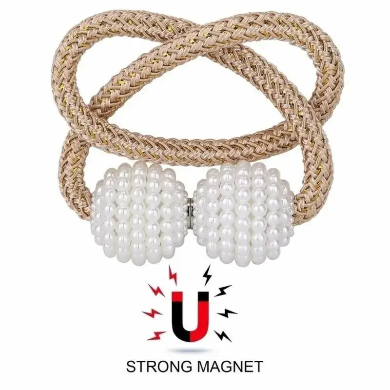 1/2PCS Pearlแม่เหล็กผ้าม่านคลิปผ้าม่านผู้ถือTieกลับหัวเข็มขัดคลิปแขวนหัวเข็มขัดTieกลับผ้าม่านอุปกรณ์ตกแต่ง