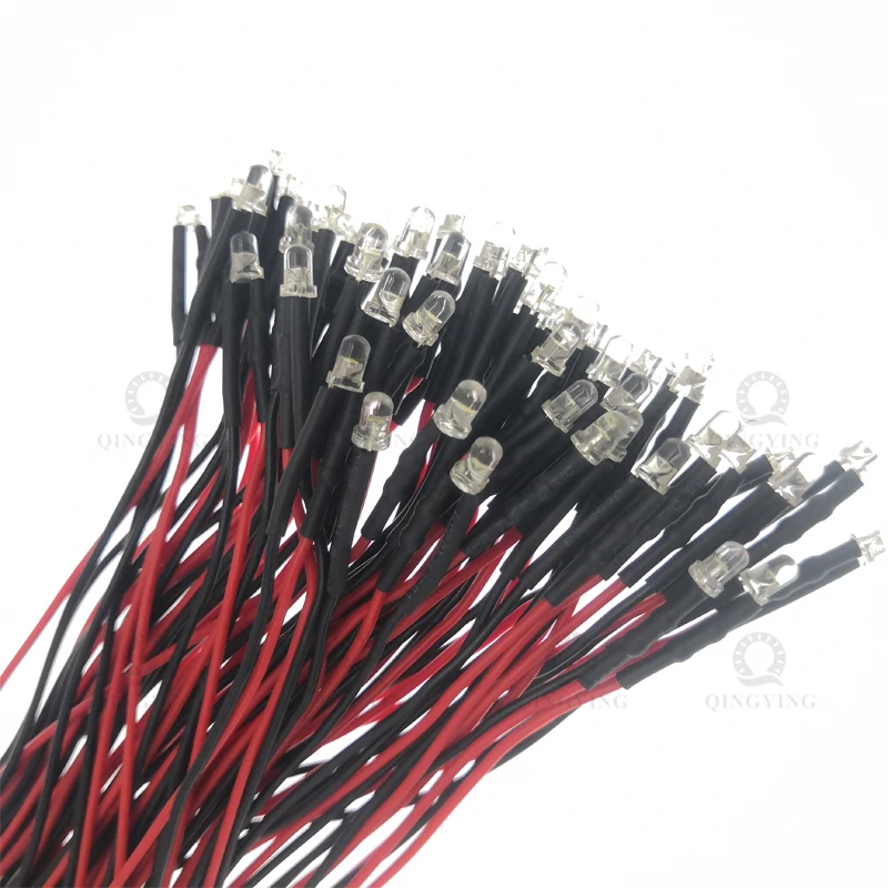 20 pz 3 V 5 V 12 V 24 V 3mm 5mm LED Rosso/Verde/Blu/Giallo/UV/Arancio/Rosa/Caldo/Bianco/Blu ghiaccio/RGB Diodi emettitori di luce precablati