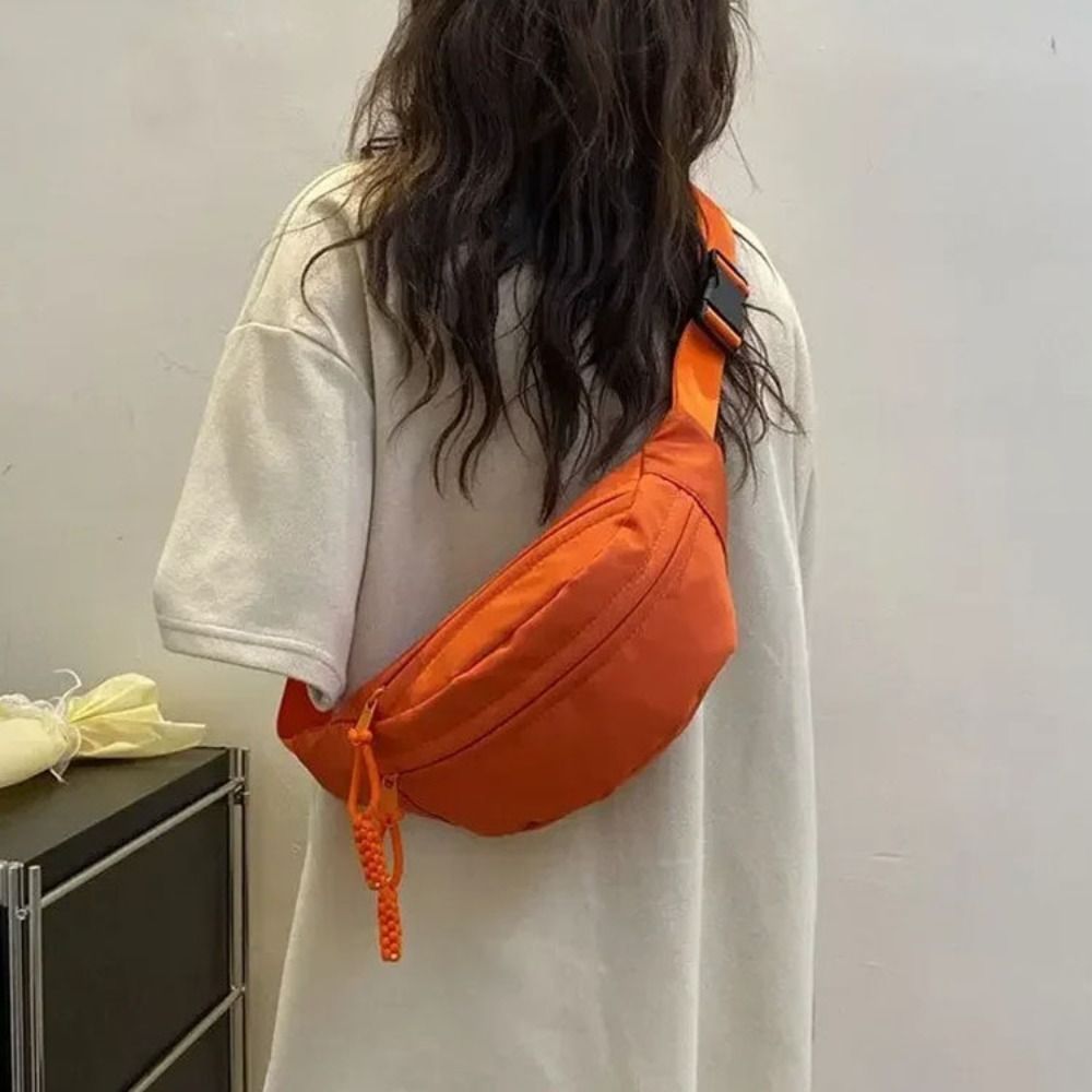 Bolsa de peito transversal de pano oxford para mulheres, grande capacidade, impermeável, multifuncional, bolsas de cintura, viagem, meia lua, nova