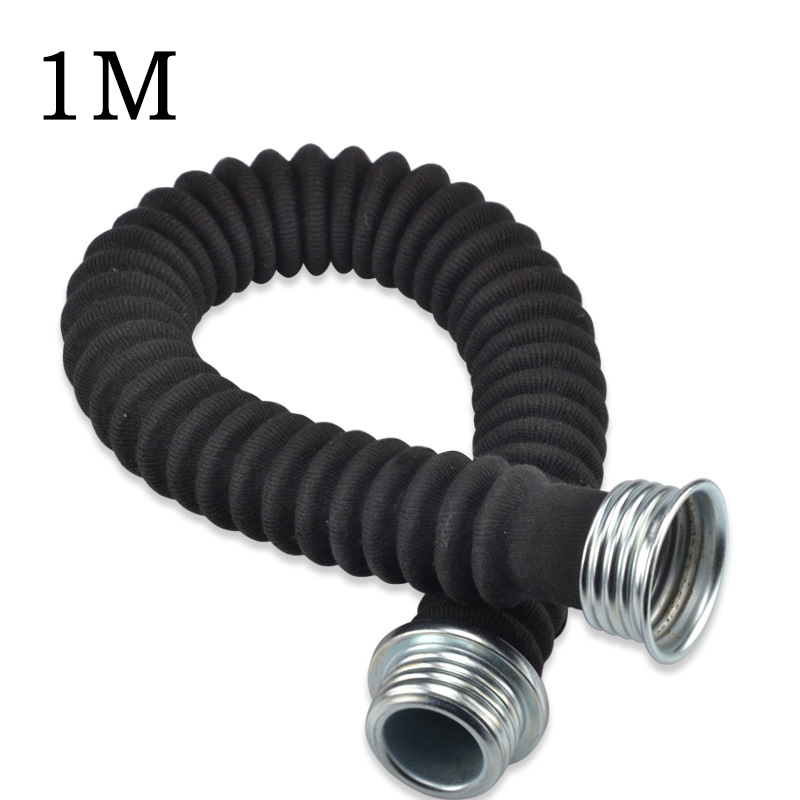 0.5m/1m/5m/10m 40MM Black Interface Gas Mask Snorkel Wear Resistant Anti-aging Filter Connecting Pipe