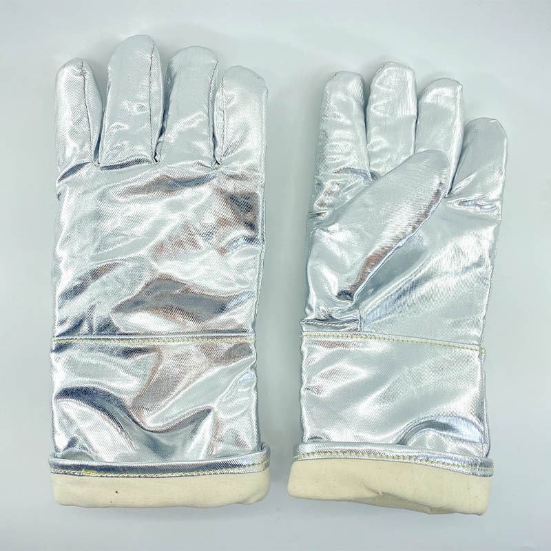 High Temperature custom Aramid Aluminized Glove Heat Resistant Firefighting Welding Safety Work  Insulation Aluminum Foil Gloves
