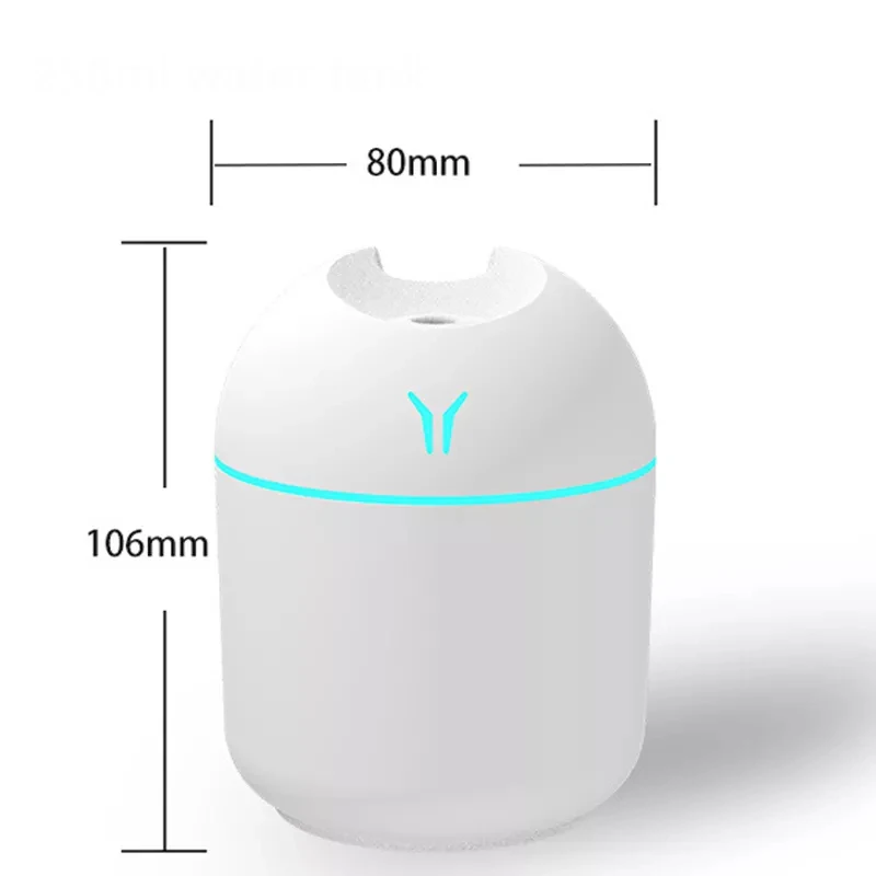 Xiaomi 250ML มินิ AROMA Oil Diffuser USB Essential Oil Atomizer แบบพกพาไฟฟ้า Air Humidifier พร้อม LED โคมไฟกลางคืนรถบ้าน