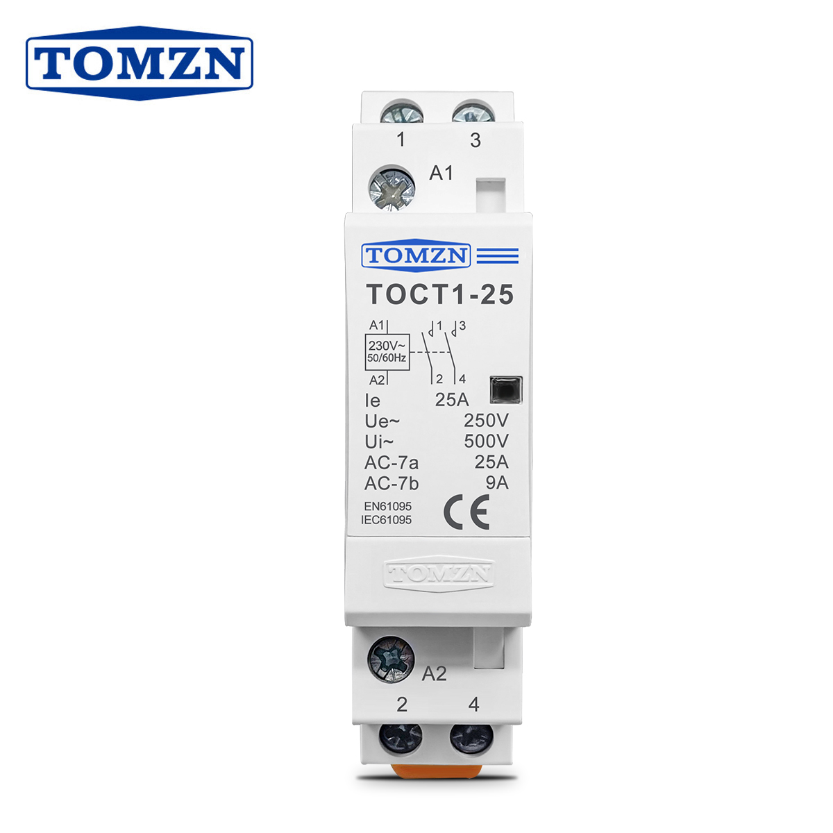 TOCT1 2P 16A 20A 25A 220 В/230 В 50/60 Гц Din-рейка Бытовой модульный контактор переменного тока 2НО или 1НО 1НЗ