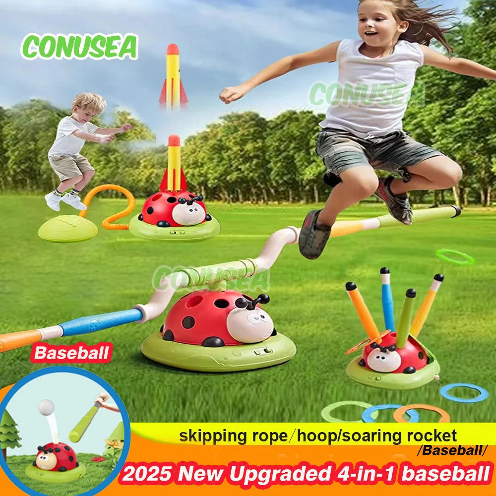 Juguetes deportivos de mariquita mejorados, béisbol 2/3/4/5 en 1, máquina de cuerda para saltar, virola, juguete para saltar, juegos al aire libre para niños