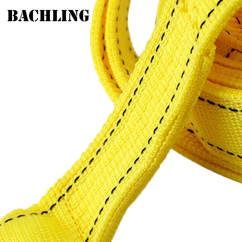 Cable de remolque para coche de 4M y 5 toneladas, correa de cuerda de tracción con ganchos, cuerda de rescate pesada portátil para turismo autónomo, doble capa gruesa
