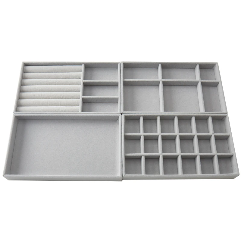 Шкатулка для ювелирных украшений, органайзер для упаковки, бархатный лоток для хранения колец, браслетов, ожерелий