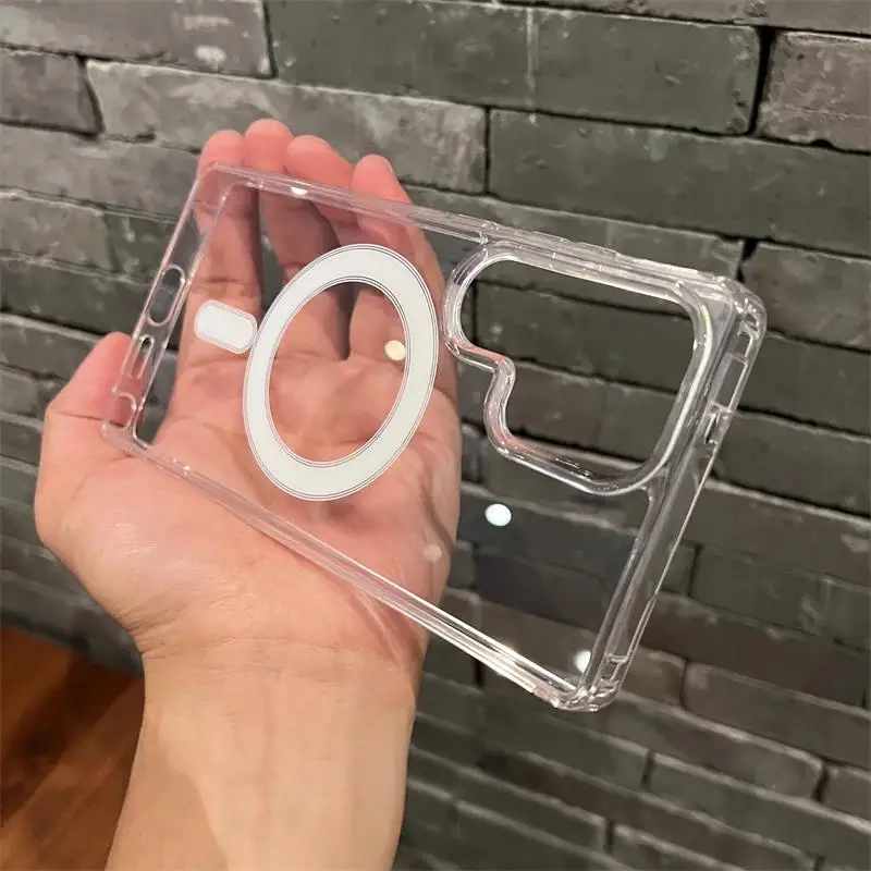 Magsafe Magnetic Charge Handyhülle für Samsung Galaxy S25 Ultra S24 Plus S23 S22 S21 S20 FE Klare kabellose Ladehülle
