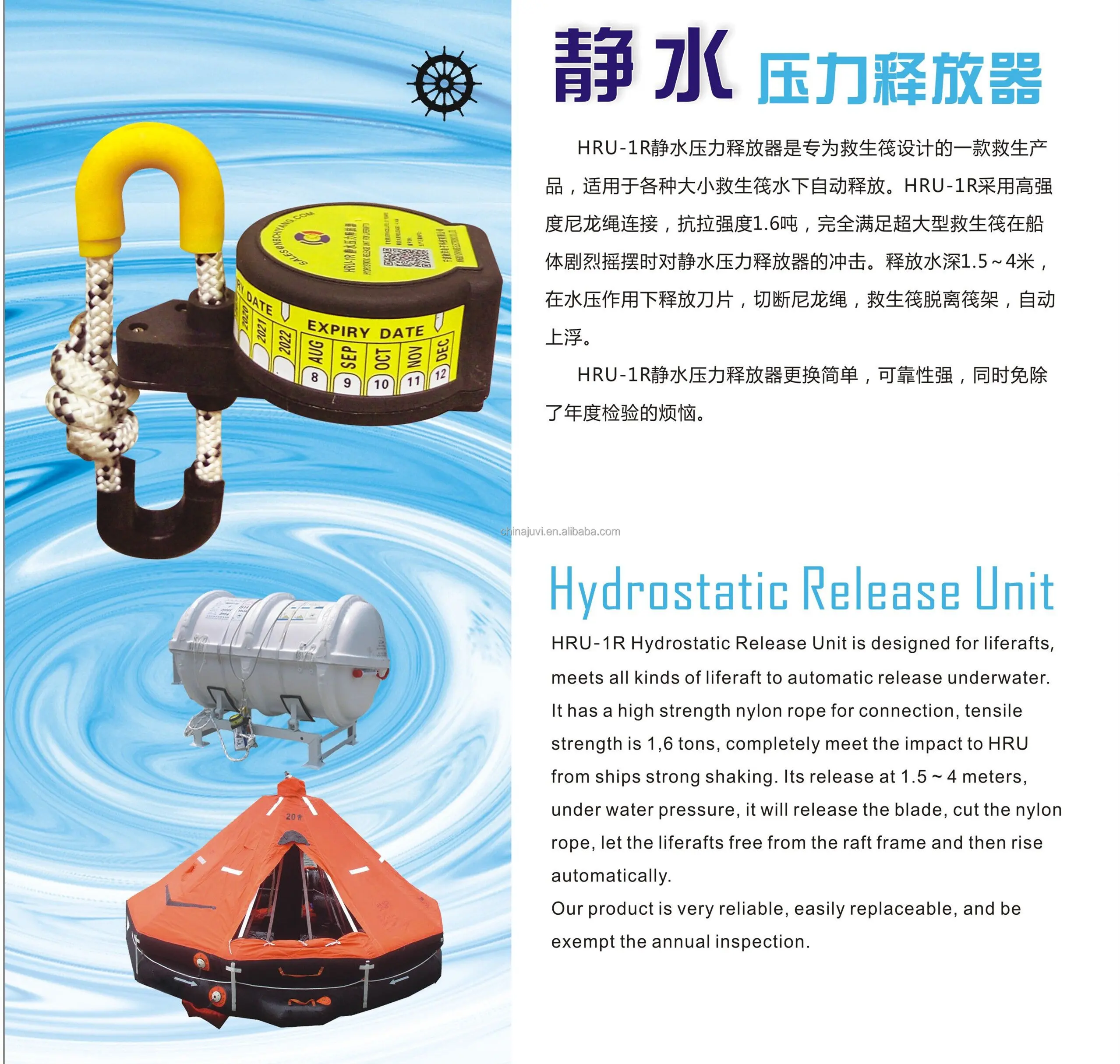 Marine Water Life Raft Releaser HRU Hydrostatic Release Units CCS Certificate SOLAS Approved EPIRB