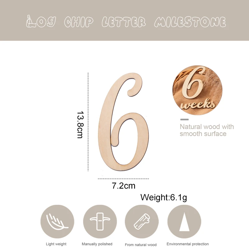 20 Cái/bộ Tự Nhiên Bé Bằng Gỗ Milestone Số Thẻ Khắc Bé Tăng Trưởng Và Mang Thai Tăng Trưởng Thẻ Đảo Ngược Ảnh Đạo Cụ