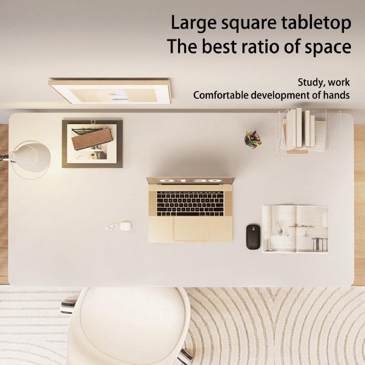 Computer Desk Modern Simple Style Desk for Home Office, White Small Writing Table Study Corner Work Desk for Bedroom