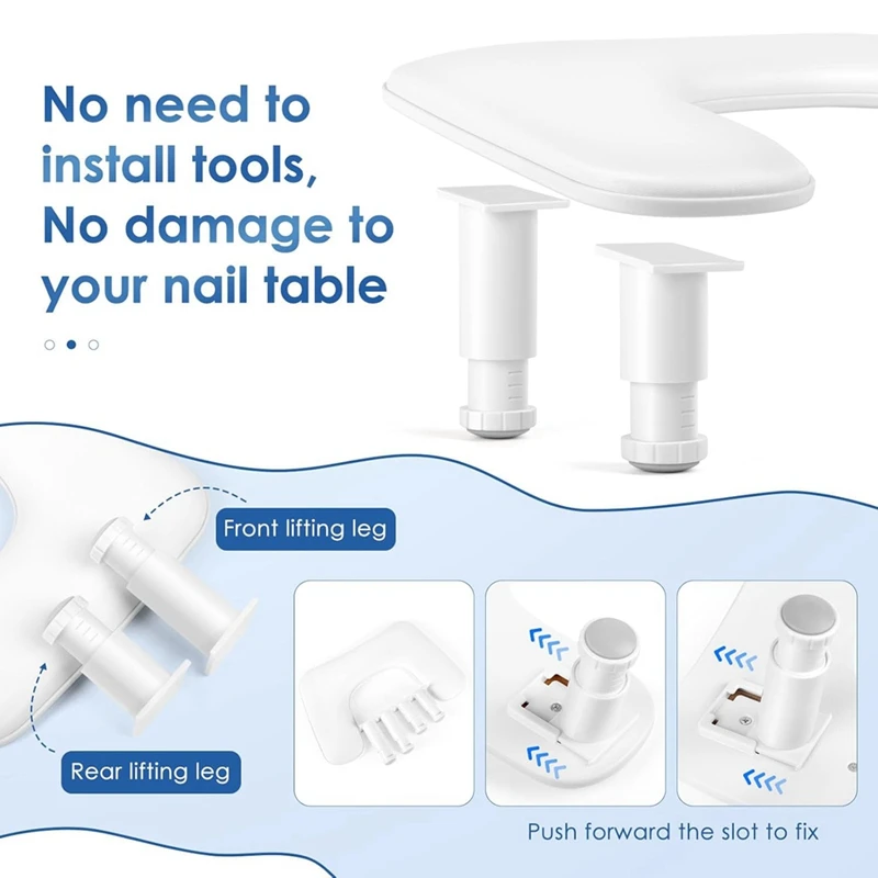 A74P-Repos de braço para manicure para unhas Tech: Apoio de braço ajustável em forma de U para unhas - Descanso de mão de couro PU para manicure