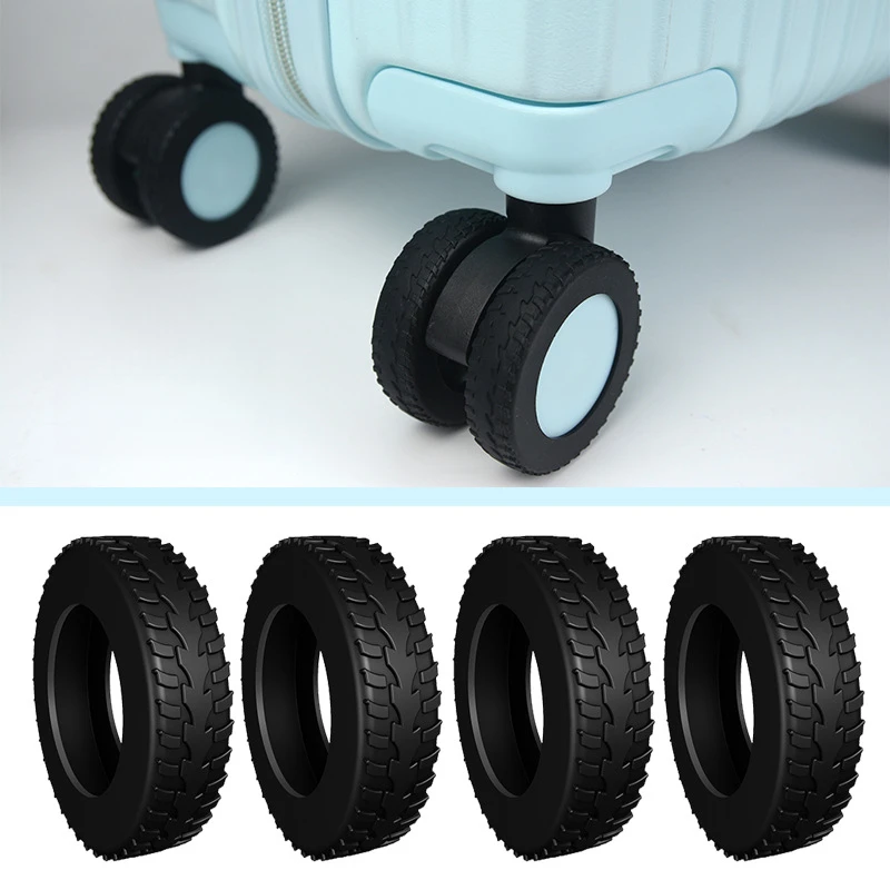 4 coperture per ruote per bagagli, scarpe protettive silenziose per la riduzione del rumore e la prevenzione dell'usura, accessori per valigie da viaggio