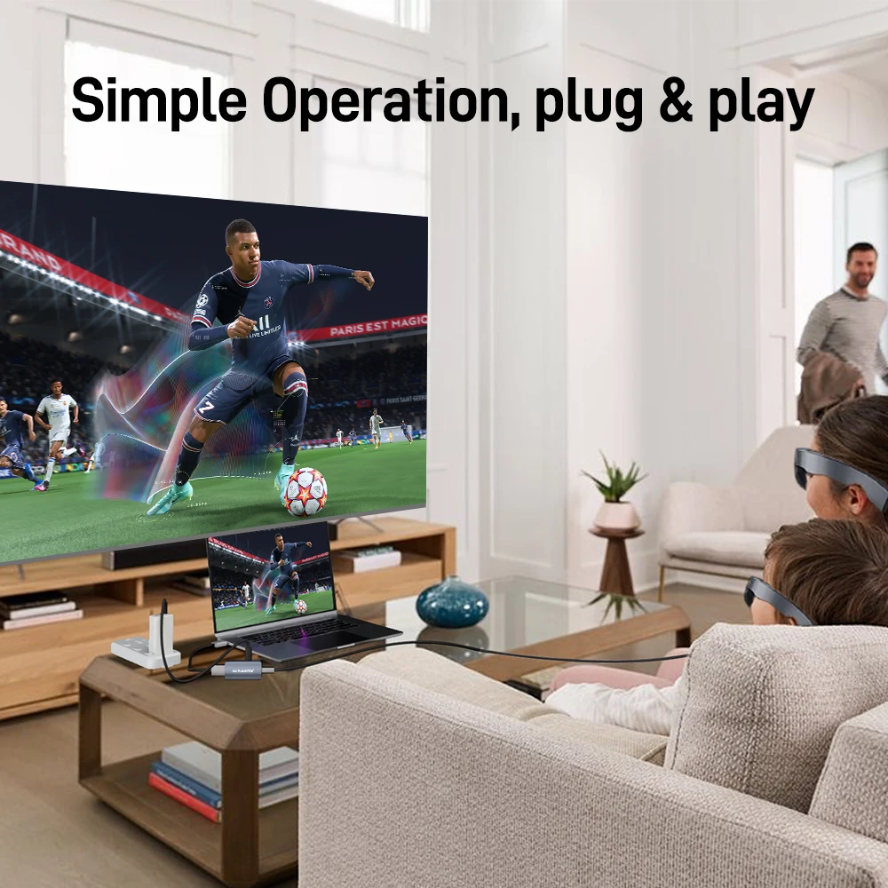 Convertidor HDMI a tipo C Adaptador HDMI a USB C 4K60HZ Compatible con RayNeo, XREAL Air, Rokid Air, Base de interruptor, Base de cubierta de vapor