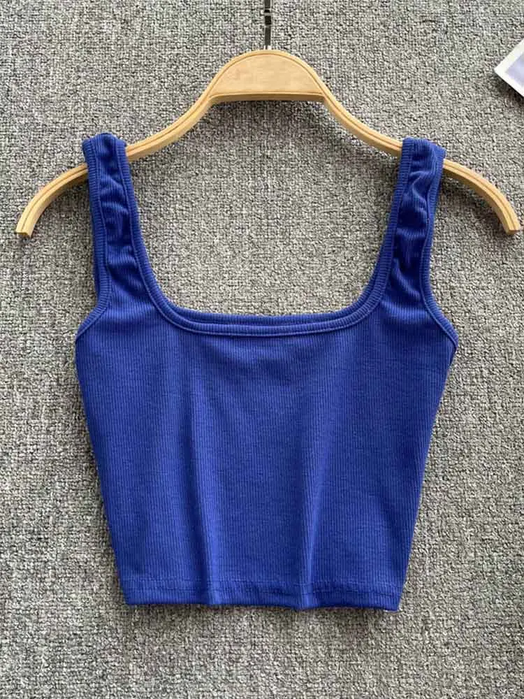 女性のためのセクシーなホルターネックタンクトップ,タイトフィット,無地,ノースリーブTシャツ,y2k