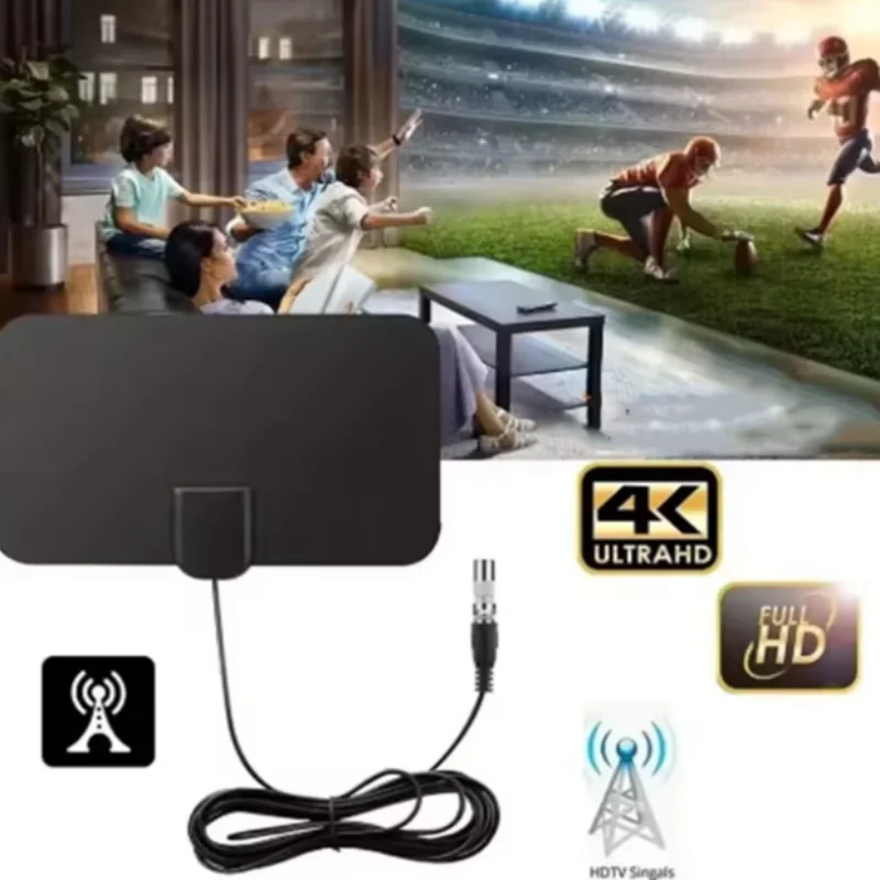 Digital TV Antenna Booster Hign Gain High Definition Aerial HD Flat Indoor Active Aerial For Car Antenna RV Travel Smart TV