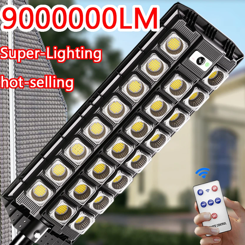 Las más nuevas luces de calle solares con Sensor de movimiento, luz de inundación Solar LED de atardecer al amanecer, lámpara de seguridad LED impermeable IP66 para exteriores para patio