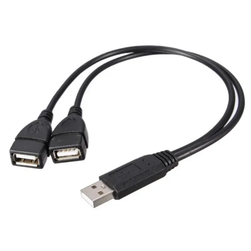 Cabo adaptador divisor duplo um a dois fêmea para usb 2 cabos de extensão de alimentação macho, cabo usb 2.0 de alta qualidade conveniência usb
