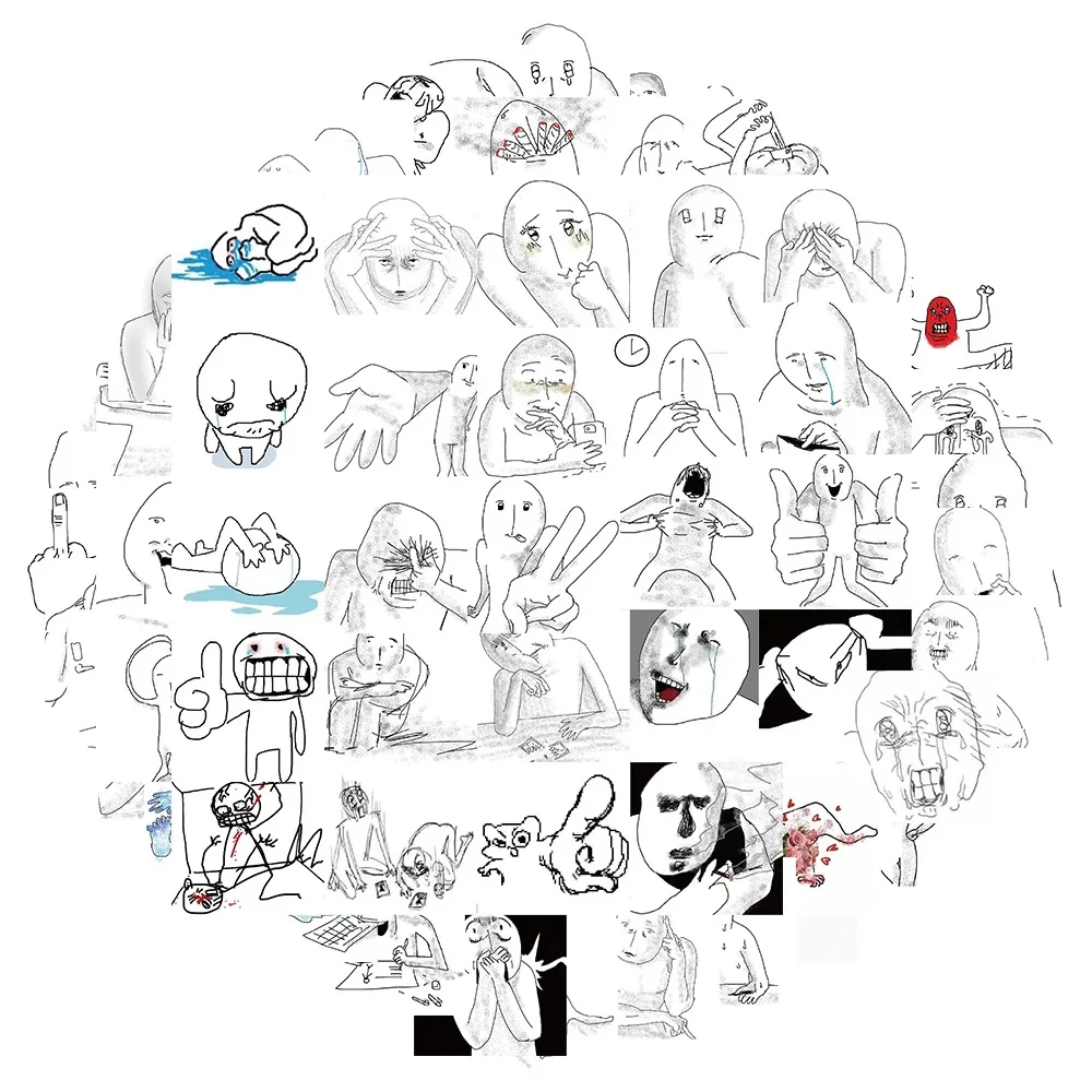 10/30/62PCS อารมณ์ Breakdown Spoof Avatar สติกเกอร์การ์ตูน DIY โทรศัพท์แล็ปท็อปสเก็ตบอร์ด Graffiti Decals สนุกสําหรับของเล่นเด็ก