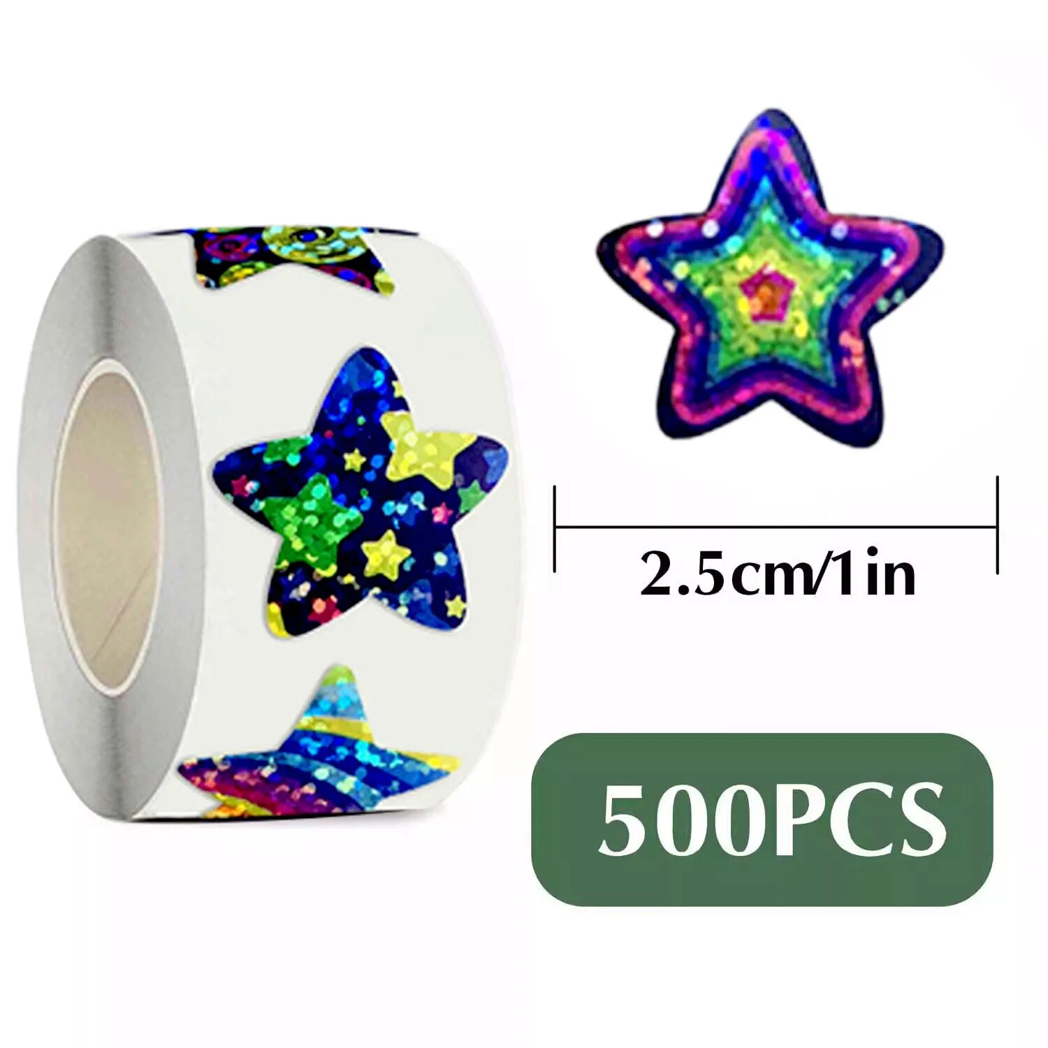 500Pcs/Roll Cartoon Outer Space Star Rewards Stickers 8 Designs Starry Sky 2.5cm/1.0in For Learning Rewards Game Party Gift Seal