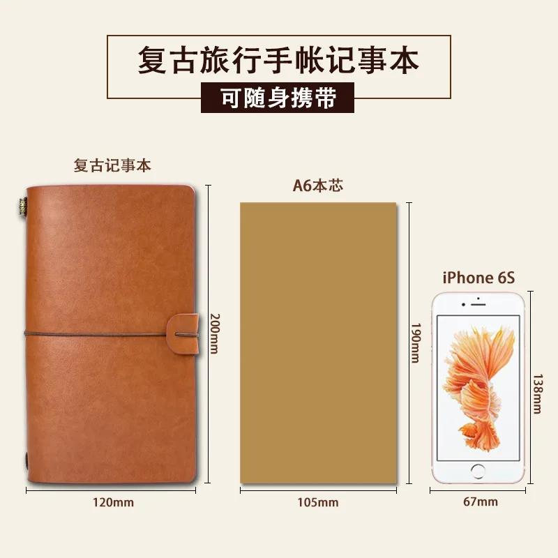 Hàn Quốc Băng Sáng Tạo Sổ Tay A6 Retro Di Động Du Lịch Notepad Nhật Ký Máy Tính Xách Tay Máy Tính Xách Tay