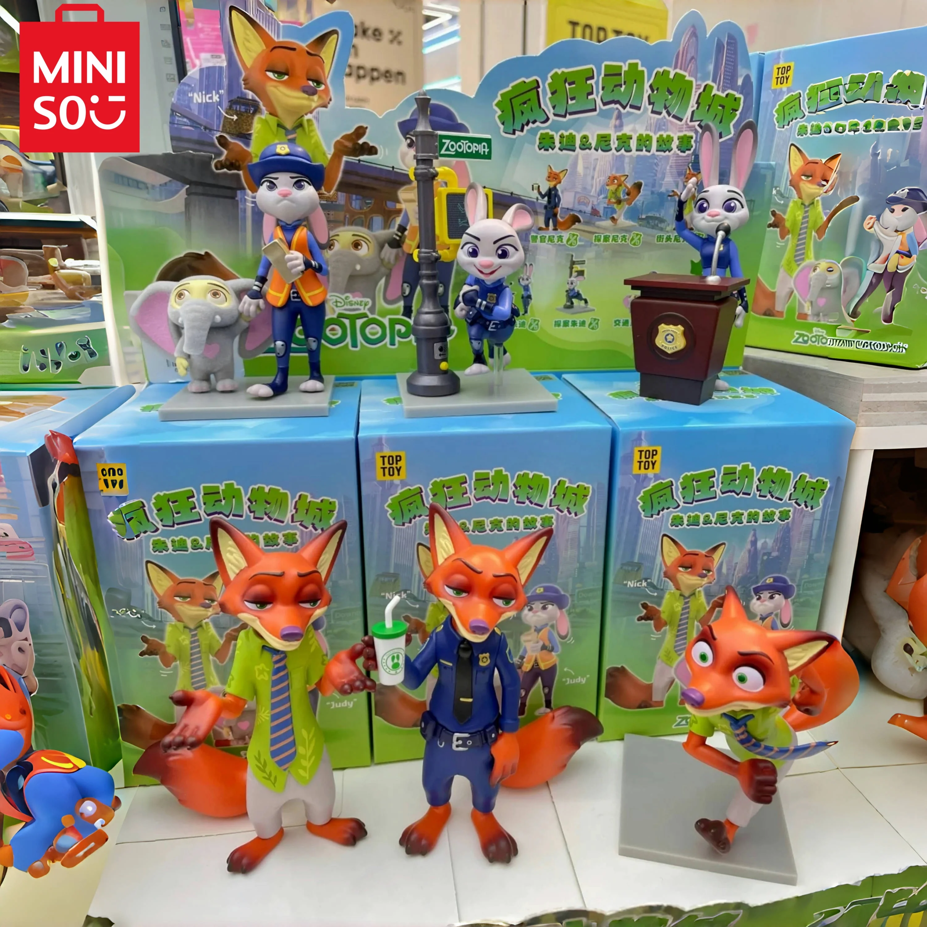 Genuine Disney Zootopia Nick And Judy'S Story Series Blind Box Desktop Ornament Figure Doll Model Cartoon Decor Cute Toys Gifts