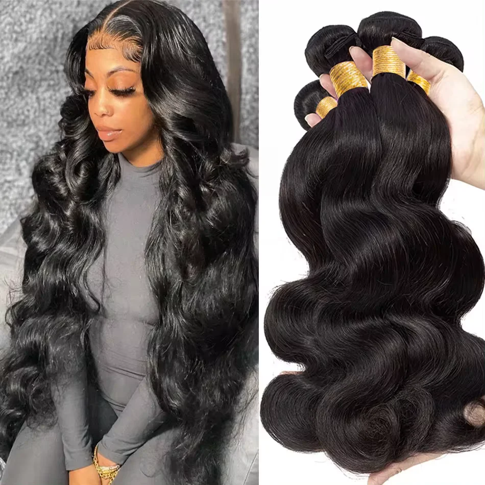 12a onda do corpo pacotes tecer cabelo malaio 1/3/4 pçs pacotes de cabelo humano natural preto duplo desenhar onda do corpo remy extensão do cabelo