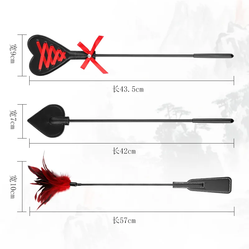 Pagaie di piume in pelle PU, frusta sculacciata Flogger Gioco di ruolo Equitazione per allenamento per cavalli Mazza equestre