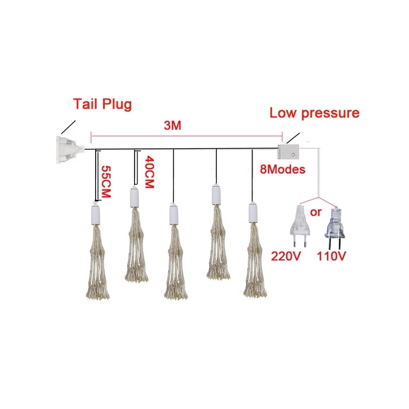 LEDライトガーランド,500電球,クリスマスと新年,ベッドルームの装飾,照明,ストリングライト
