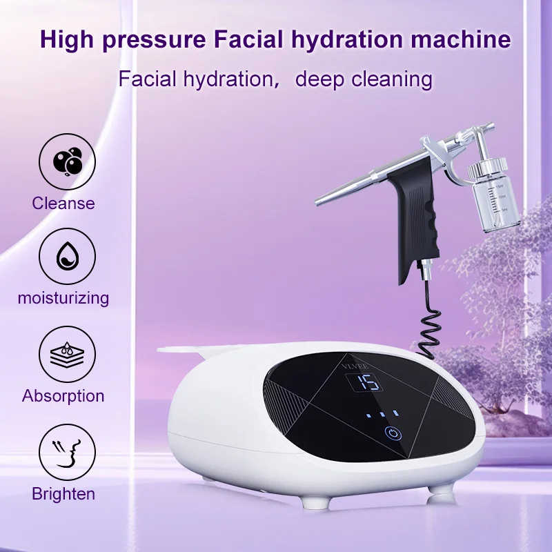 VLVEE Professional Face Hydration อุปกรณ์ 3 Gears ปรับแรงดันสูง ให้ความชุ่มชื้นแก่ผิว เดสก์ท็อปมือถือสเปรย์ปืน HomeUse