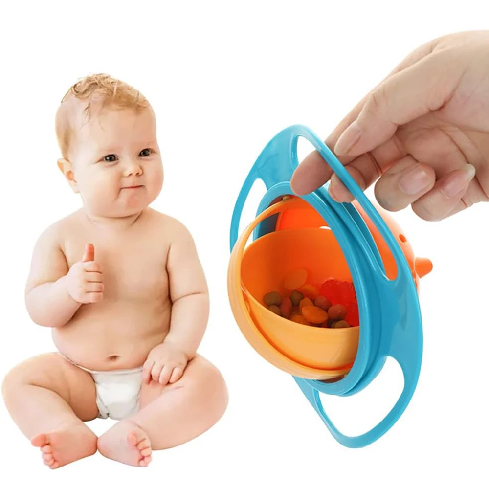 Magic Gyro Bowl 360 Grad drehen auslaufs ichere Schalen mit Deckel Kunststoff kreative Gerichte üben Fütterung schalen für Kleinkind Baby Kind