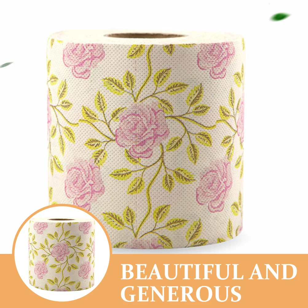 let Paper Printed Roll Paper Decorative Flower Printing Napkin Bathroom Tissue For Home Office Workshop Kitchen Tissue