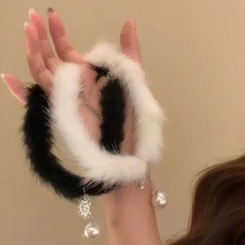 Женское сексуальное пушистое ожерелье со снежинками и жемчугом, колье, плюшевая бархатная цепочка на ключицы, колье на ключицу, вечерние клубные модные украшения