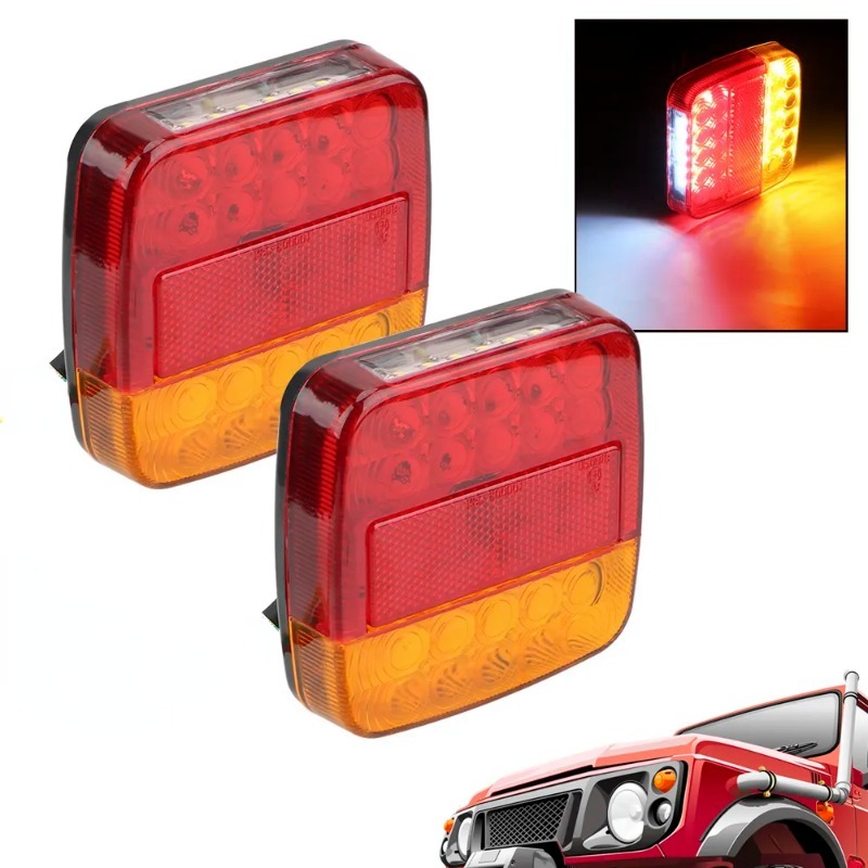 12V ไฟท้ายไฟเลี้ยว 26 LEDTail Light รถจํานวนแผ่นด้านหลังย้อนกลับเบรคหยุดหลอดไฟรถพ่วงรถบรรทุก caravan