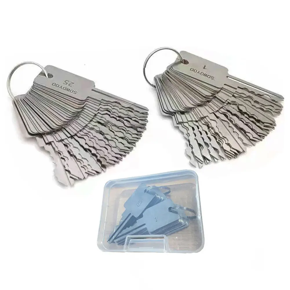 48 em 1 conjunto de chaves de bloqueio de ferramentas de serralheiro para bloqueio de cabeça de touro para bloqueio de ranhura S para fechaduras de uma palavra para SOWOYOO