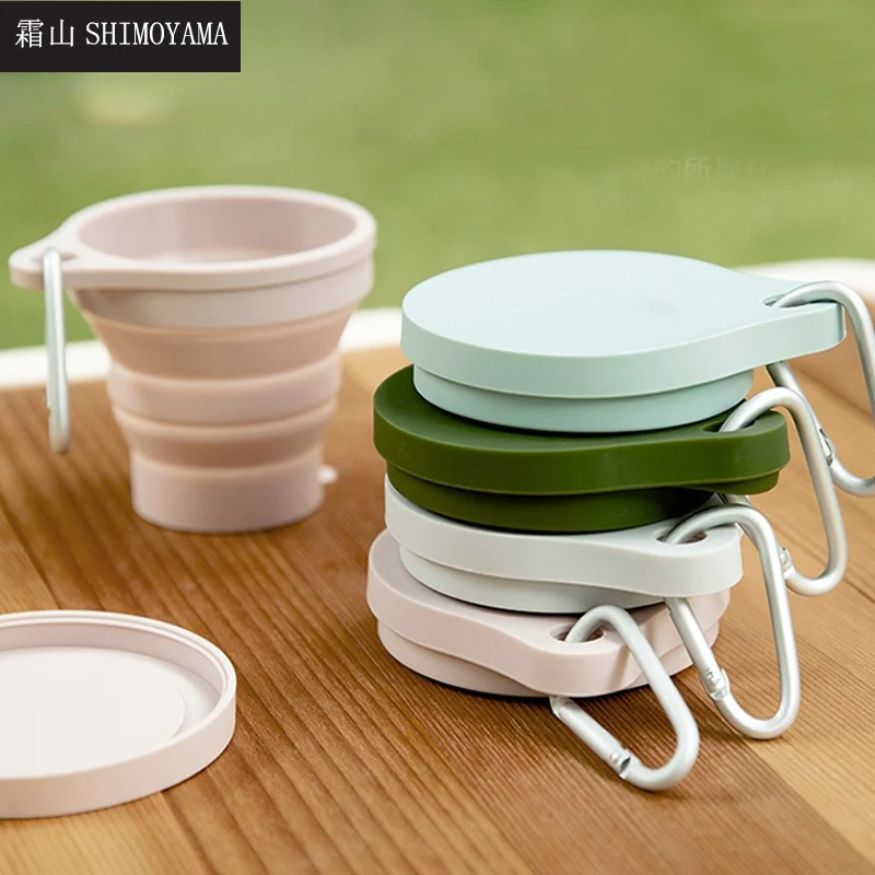 SHIMOYAMA 150ML Xếp Ly Mini Có Thể Thu Vào Cốc Silicone Di Động Ấm Trà Du Lịch Ngoài Trời Cà Phê Thu Uống Cốc Sứ Có Nắp