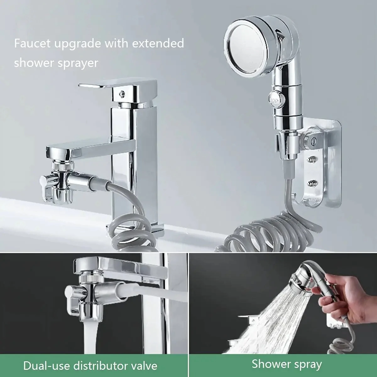 Nuevo extensor de grifo, cabezal de ducha externo, adaptador de grifo de baño, accesorio, grifo de lavabo, juego de cabezal de ducha externo
