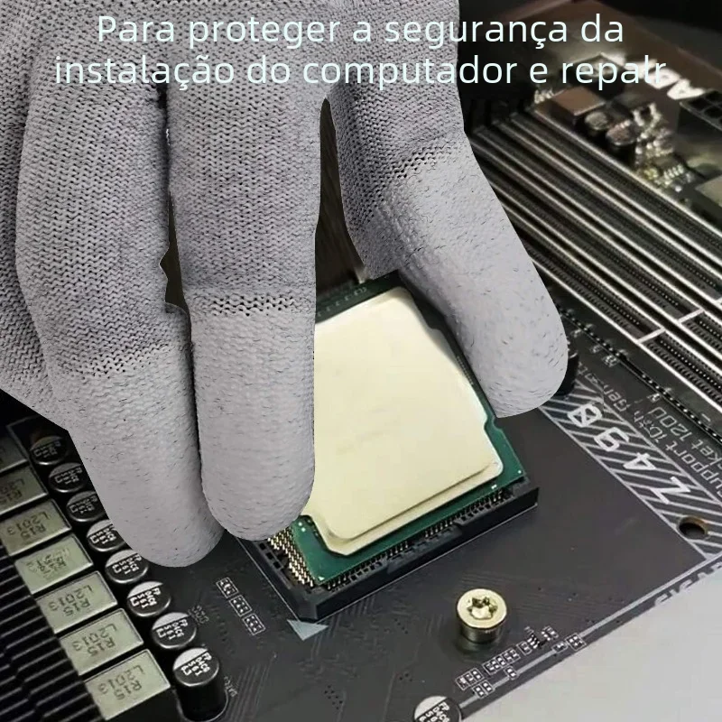 10 pares，Luvas de segurança ESD com dedos revestidos para manutenção eletrônica, alta qualidade,