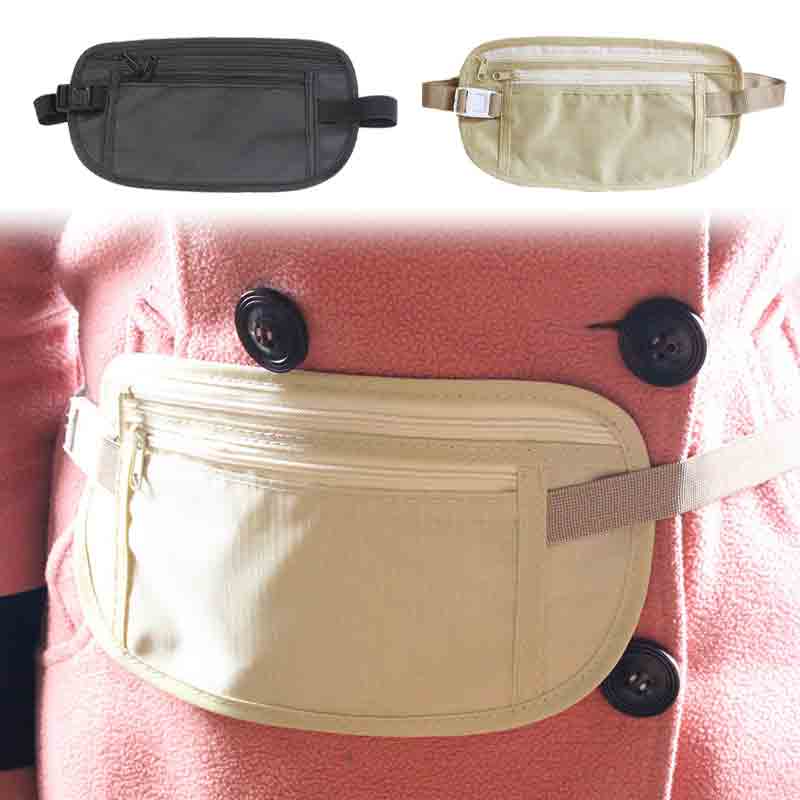 Pacotes de cintura de viagem invisível bolsa para passaporte saco de cinto de dinheiro escondido carteira de segurança presente saco de viagem pacote de peito saco de cintura de dinheiro