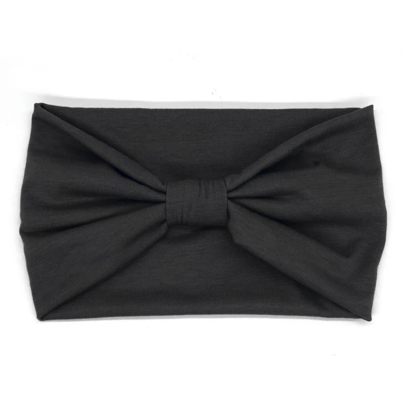 Diademas anchas con nudo de Color sólido para mujer, bandas elásticas deportivas de algodón suave para el cabello, accesorios, Bandana para Yoga